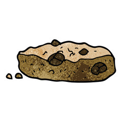 cartoon doodle choclate chip cookie