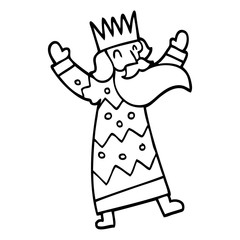 line drawing cartoon jolly king