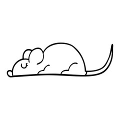 line drawing cartoon black rat