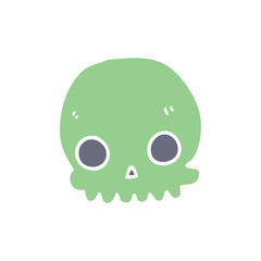 Fototapeta premium flat color style cartoon skull