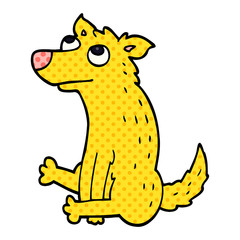 cartoon doodle dog sitting