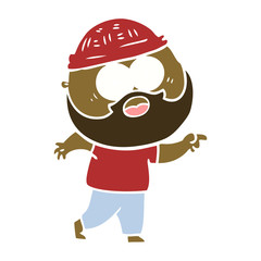 flat color style cartoon bearded man