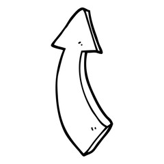 line drawing cartoon pointing arrow