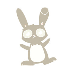 cute flat color style cartoon rabbit