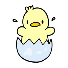 cute cartoon doodle chick