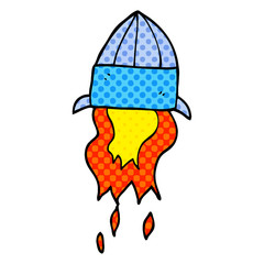cartoon doodle rocket launch