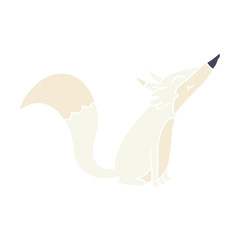 flat color style cartoon arctic fox