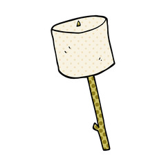 cartoon doodle marshmallow on stick