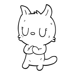 cute line drawing cartoon cat