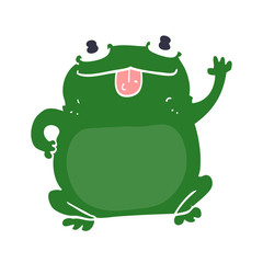 flat color style cartoon frog
