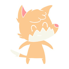 flat color style cartoon friendly fox