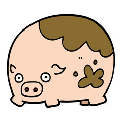 cartoon doodle dirty pig