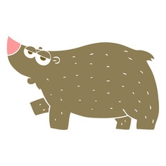 flat color illustration of a cartoon bear