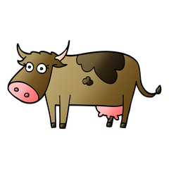 cartoon doodle farm cow