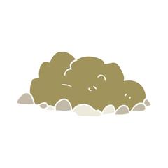 flat color illustration of a cartoon pile of dirt