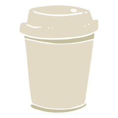 flat color style cartoon takeout coffee cup