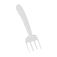 flat color illustration of a cartoon fork