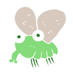 flat color illustration of a cartoon fly