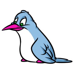 Kind blue bird  bird cartoon animal character illustration isolated image