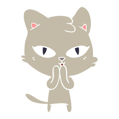 flat color style cartoon cat