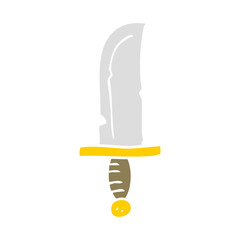 flat color illustration of a cartoon knife