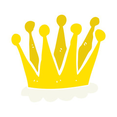 flat color illustration of a cartoon crown
