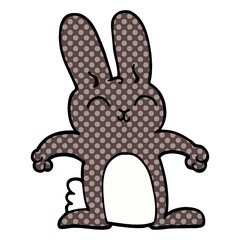 cartoon doodle grey rabbit
