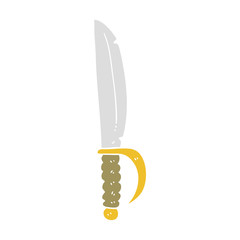 flat color illustration of a cartoon knife