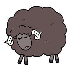 cartoon doodle black sheep