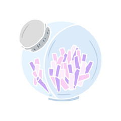 Obraz premium flat color style cartoon candy in a sweet jar
