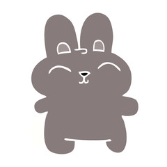 cartoon doodle grey rabbit