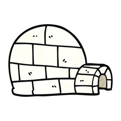 cartoon doodle winter igloo