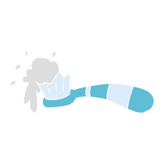 cartoon doodle toothbrush and tooth paste