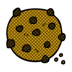 cartoon doodle chocolate chip cookie