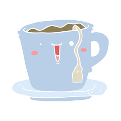cute flat color style cartoon cup and saucer