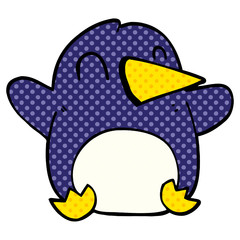 cartoon doodle christmas penguin