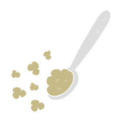flat color illustration of a cartoon spoonful of food
