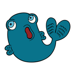 cartoon doodle of a fish