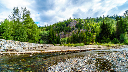 Because of the low water levels in early September the Coldwater River Salmon Habitat is protected from fishing near the settlement of Brookmere in the Nicola Region of British Columbia, Canada