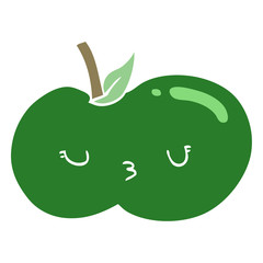flat color style cartoon cute apple