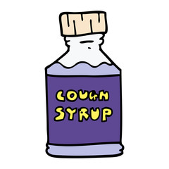 cartoon doodle cough syrup