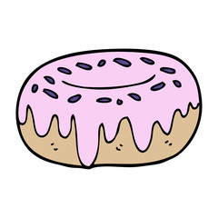 cartoon doodle donut with sprinkles