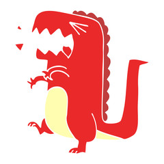 cartoon doodle roaring dinosaur