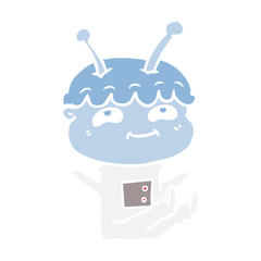 friendly flat color style cartoon spaceman