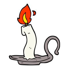 cartoon doodle burning candle