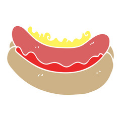 cartoon doodle hotdog in a bun