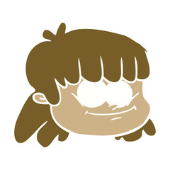 flat color style cartoon female face