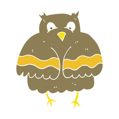 flat color illustration of a cartoon owl