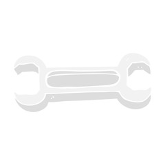 flat color illustration of a cartoon spanner