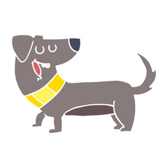 flat color style cartoon dog